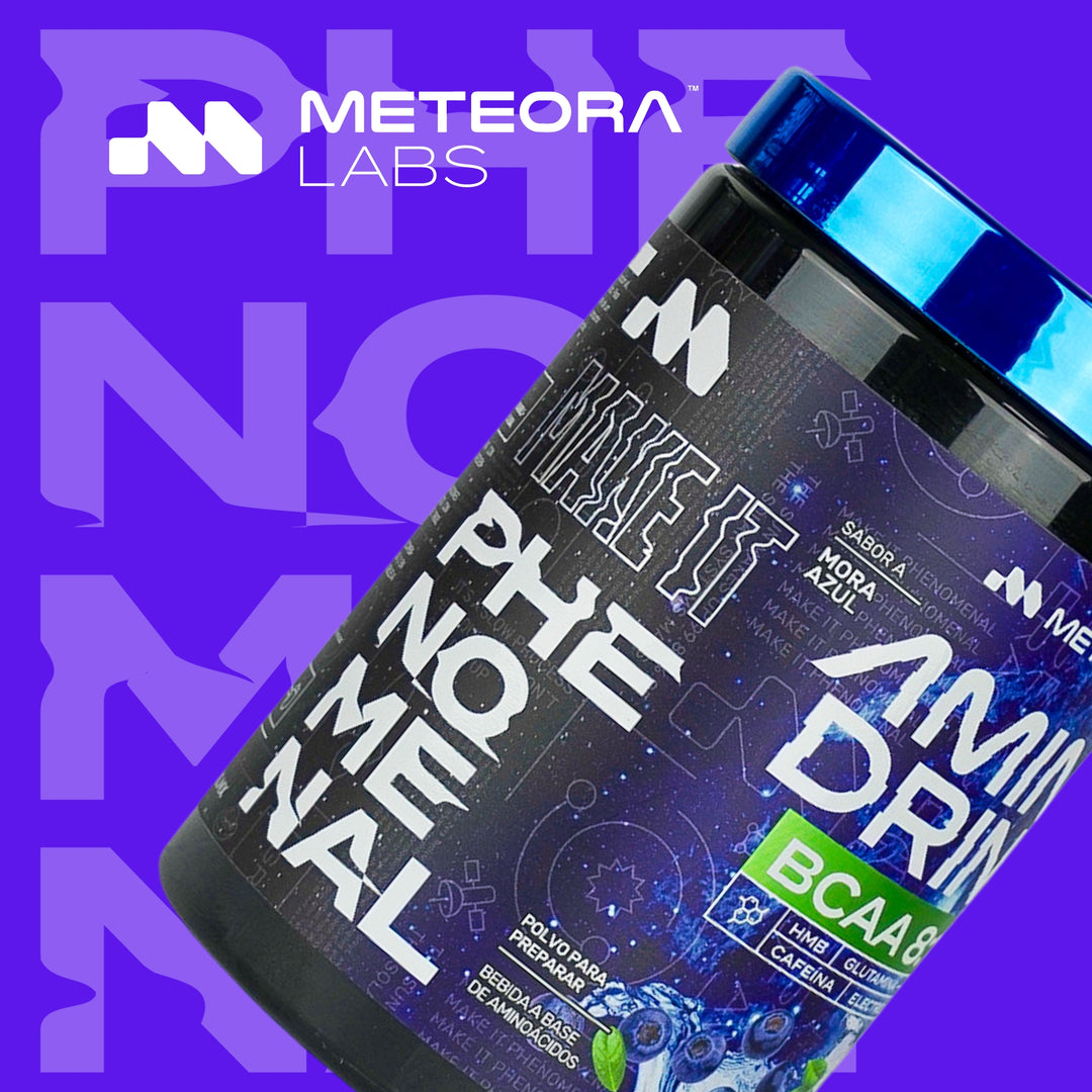 METEORA LABS | AminoDrink | BCAA 8:1:1 | HMB | Glutamina | Electrolitos | 30 Porciones | Sin Azúcares Añadidos | 🫐 Sabor Mora Azul