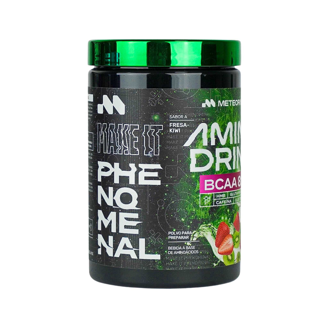 METEORA LABS | AminoDrink | BCAA 8:1:1 | HMB | Glutamina | Electrolitos | 30 Porciones | Sin Azúcares Añadidos | 🍓🥝 Sabor Fresa Kiwi