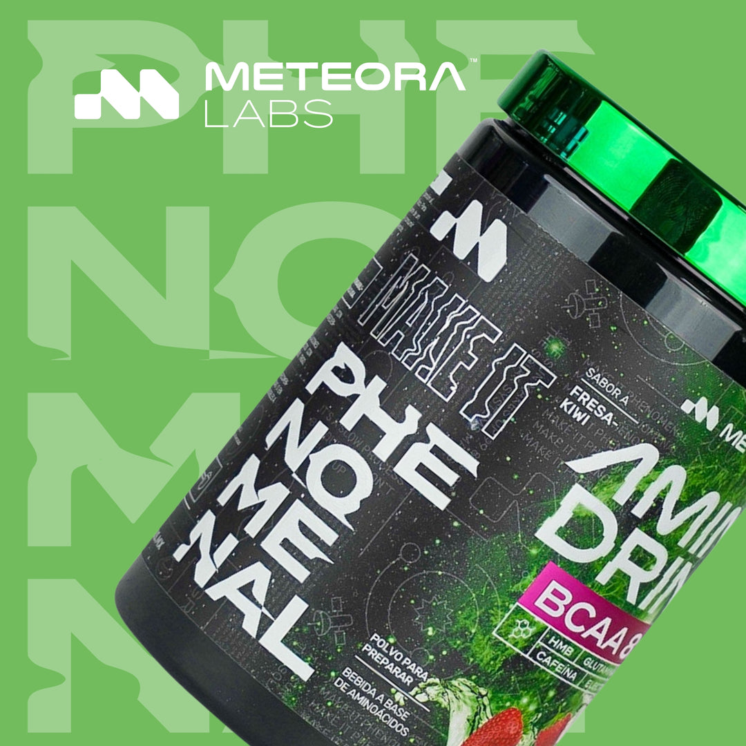 METEORA LABS | AminoDrink | BCAA 8:1:1 | HMB | Glutamina | Electrolitos | 30 Porciones | Sin Azúcares Añadidos | 🍓🥝 Sabor Fresa Kiwi