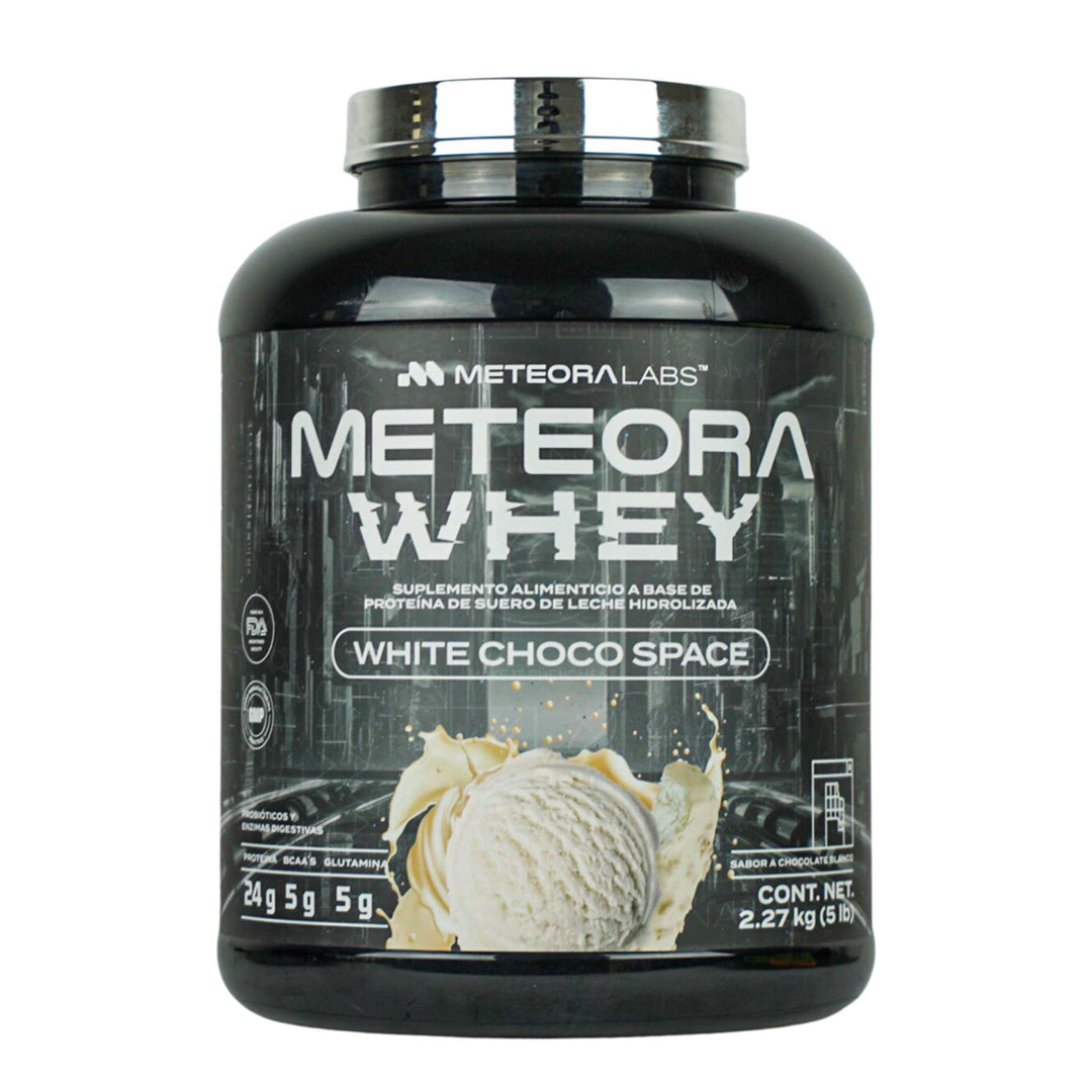 Meteora Whey | 100% Proteína de suero de leche hidrolizada | White Choco Space | 5 Lbs