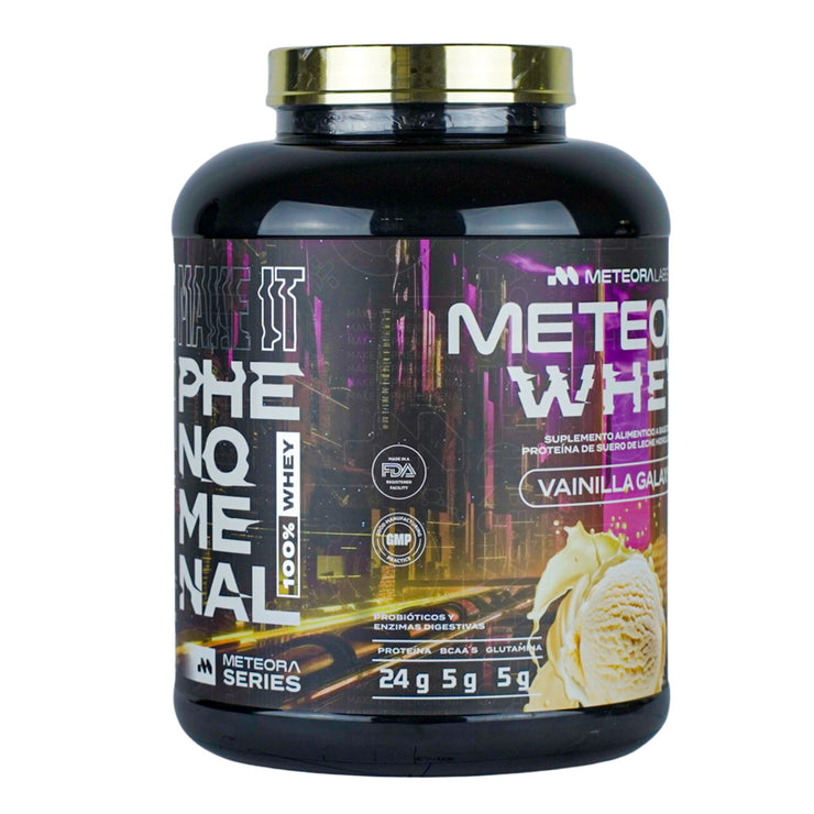 Meteora Whey | 100% Proteína de suero de leche hidrolizada | Vainilla Galaxy | 5 Lbs